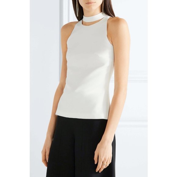 Cushnie and Ochs Ivory Crepe "Choker" top, size 8 (fits 6/8) ** AS IS ** - Picture 1 of 14